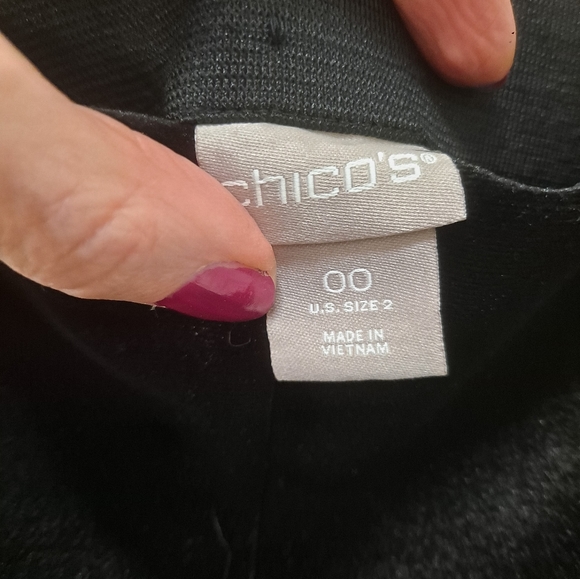 Chico's Juliet So Slimming Black Velvet Ankle Pant Size 2 - Picture 9 of 11